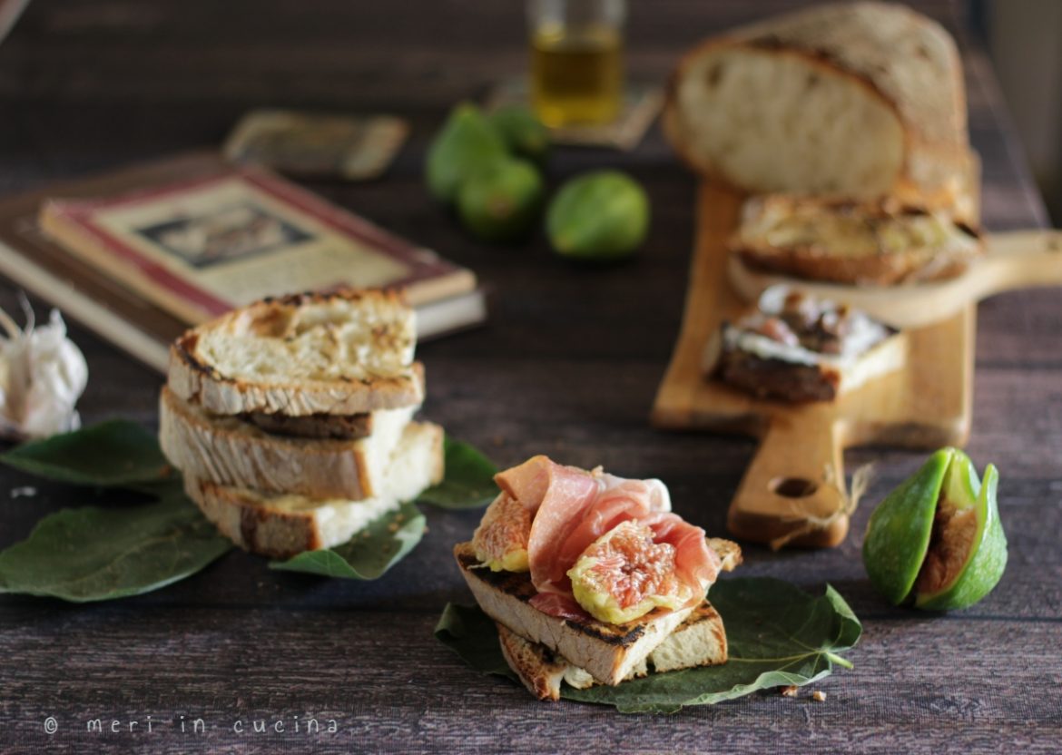 bruschette senza tempo prosciutto e fichi